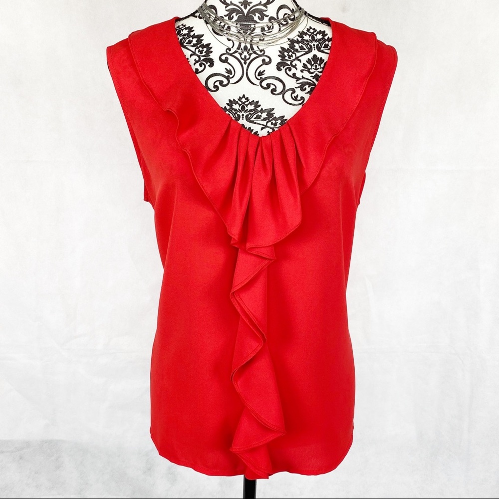 Nine West | Top Ruffle Flare Blouse Sleeveless